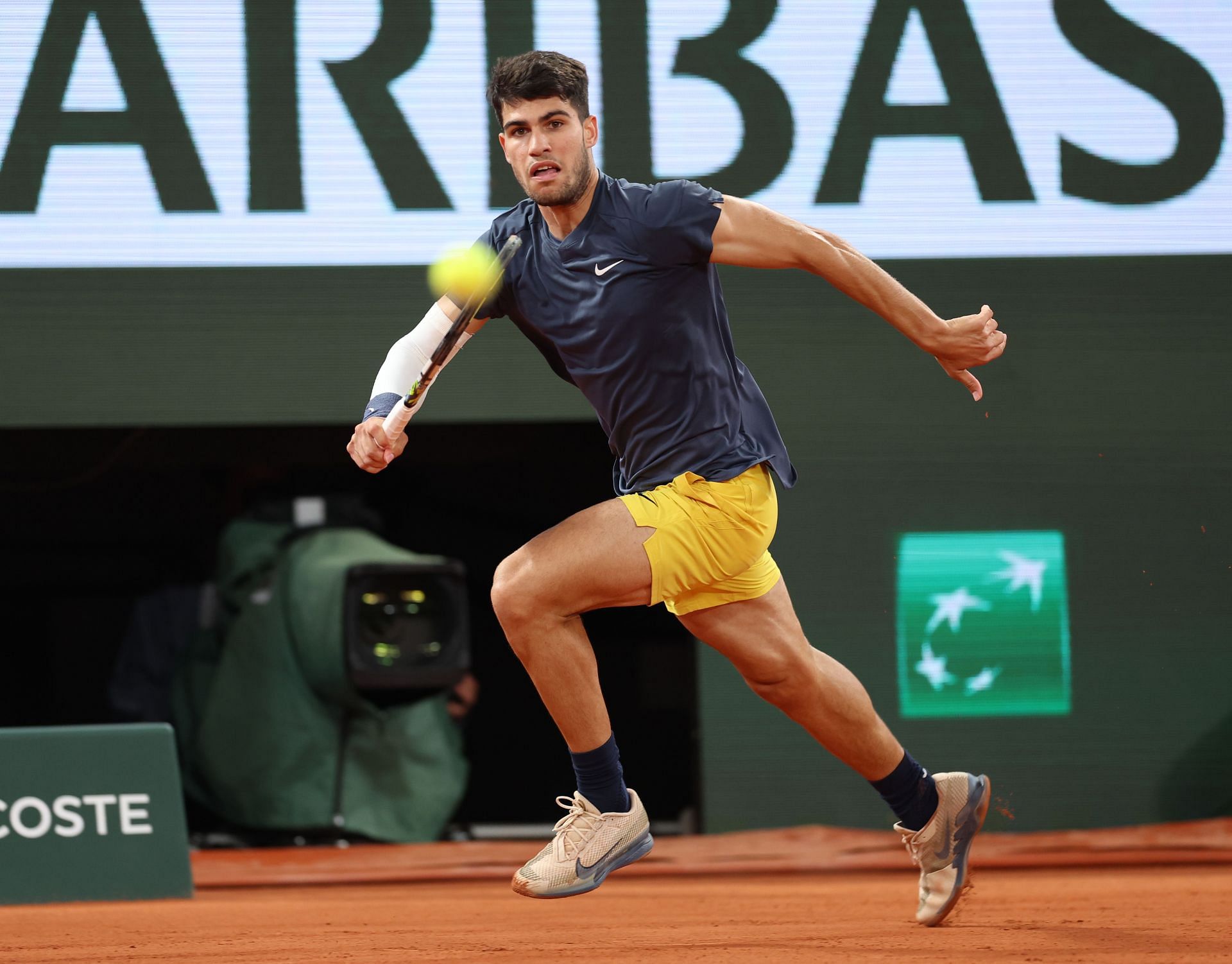 Carlos Alcaraz in action. Photo: Getty